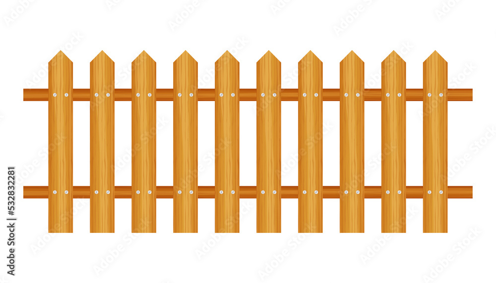 Picket fence, wooden textured, rounded edges. stock illustration. Picket fence, wooden textured, rounded edges. stock illustration.