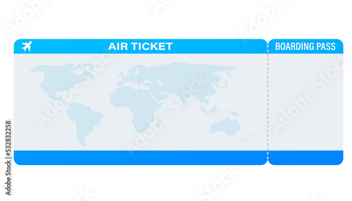 Airline tickets or boarding pass inside of special service envelope.  stock illustration.