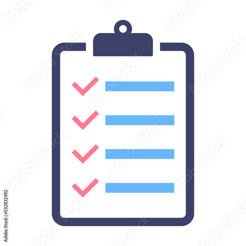 Clipboard with checklist icon. Clipboard with checklist icon for web. illustration.