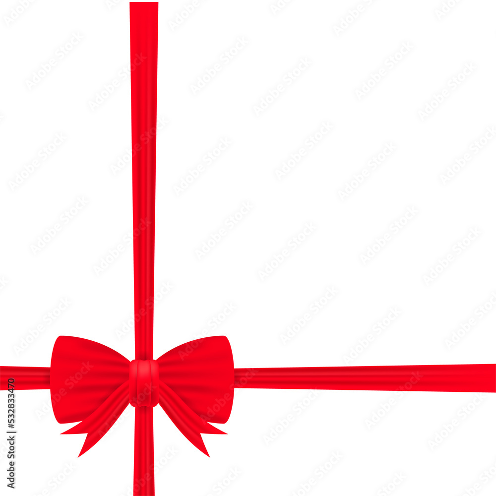 Red bow with ribbons on transparent background. stock illustration. Red bow with ribbons on transparent background. stock illustration.
