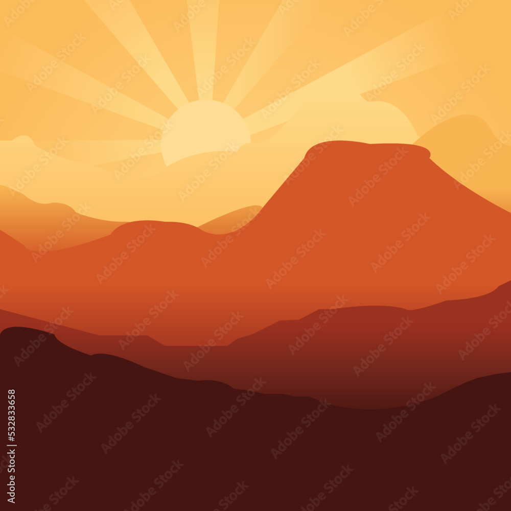 Simple Minimalist Abstract Mountain Landscape Digital Art Simple Minimalist Abstract Mountain Landscape Digital Art