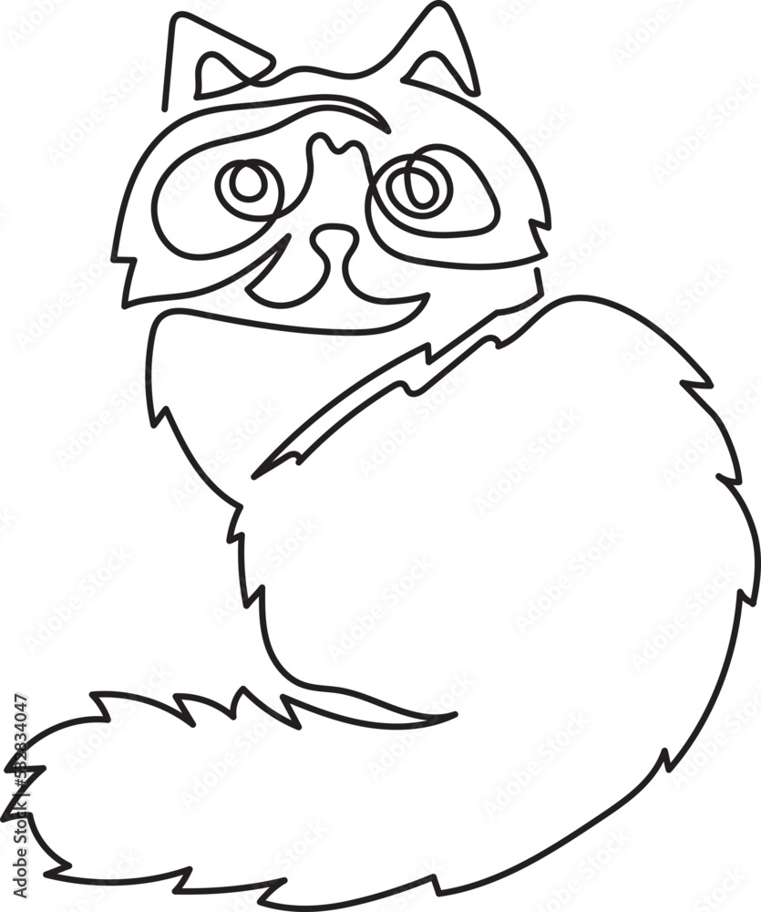 ragdoll cat breeds animal pet minimal outline art
