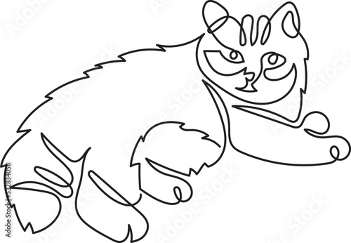 siberian cat breeds animal pet minimal outline art