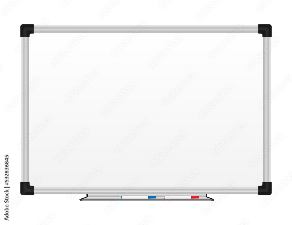 Realistic office Whiteboard. Empty whiteboard with marker pens. stock illustration. Realistic office Whiteboard. Empty whiteboard with marker pens. stock illustration.