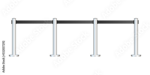 Barrier fence set various types for club and museum.  stock illustration. photo