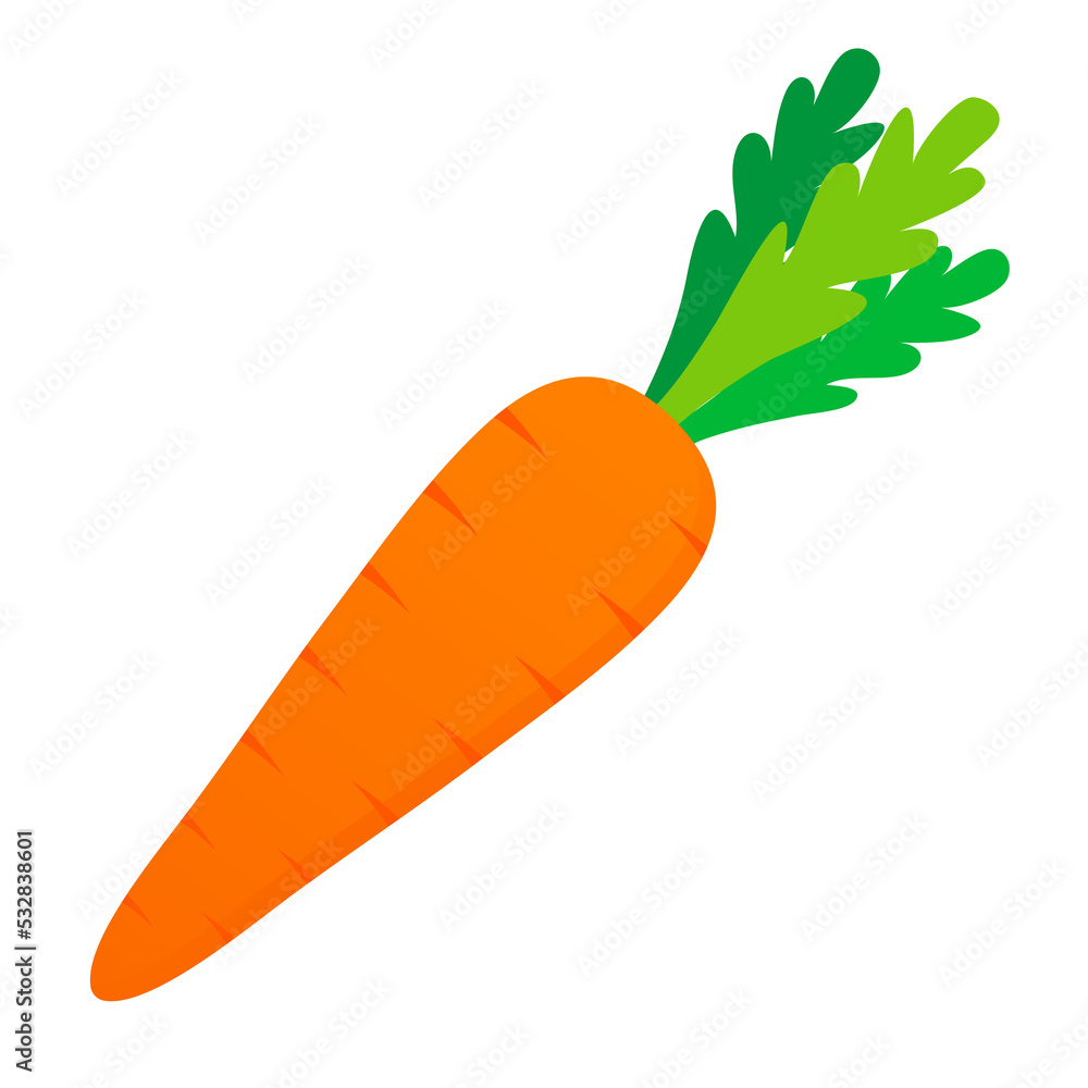 Carrot icon. Flat design on a white background. stock illustration Carrot icon. Flat design on a white background. stock illustration