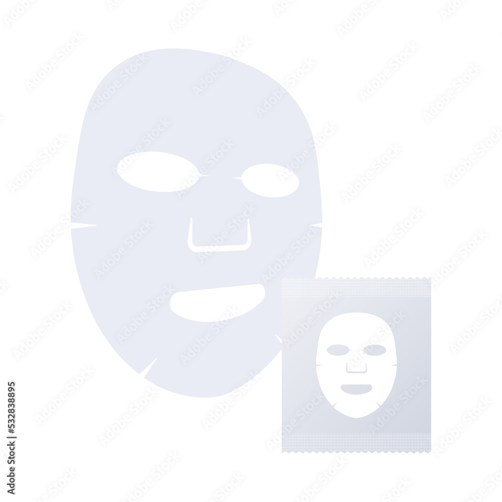 Facial mask flat icon. Medicine, cosmetology and health care.  stock illustration.