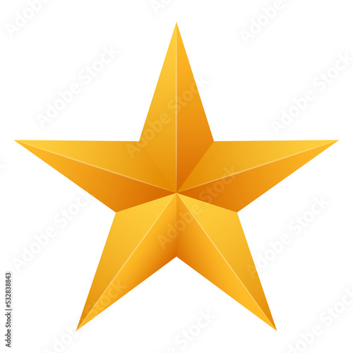 Realistic metallic golden stars isolated on white background.  stock illustration.