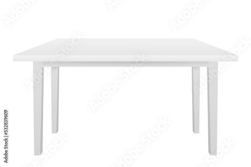 White Table, Platform, Stand. Template for Object Presentation.  stock illustration.