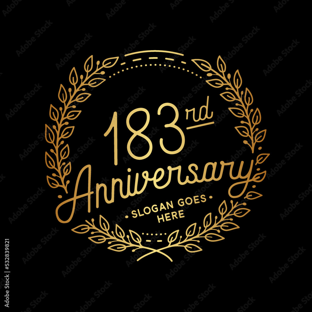 Obraz premium 183 years anniversary celebrations design template. 183rd logo. Vector and illustrations.