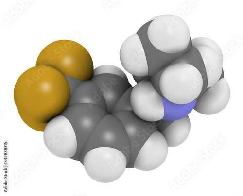 Fenfluramine weight loss drug molecule (withdrawn) © molekuul.be