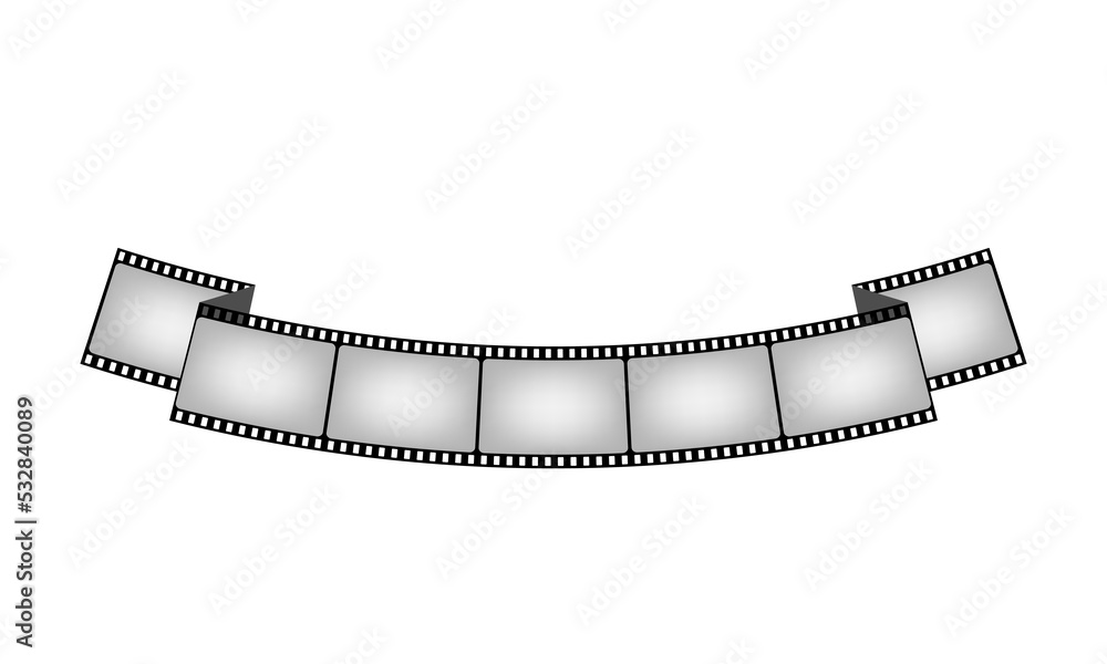 Set of vintage film strips ribbon seal design element.  stock illustration. - obrazy, fototapety, plakaty 