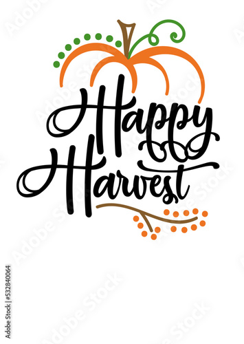 Happy harvest season decor. Thanksgiving clipart. House decor  Isolated transparent background.