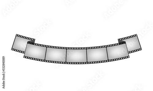 Set of vintage film strips ribbon seal design element.  stock illustration. photo