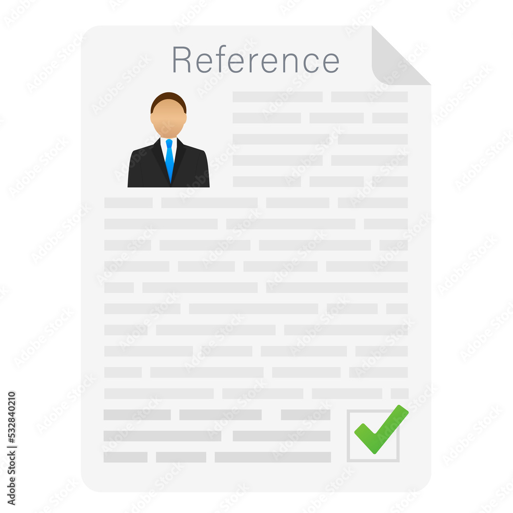 Reference letter icon. letter. Job application. stock