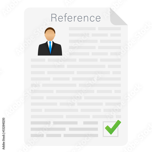 Reference letter icon. Recommendation letter. Job application. stock illustration