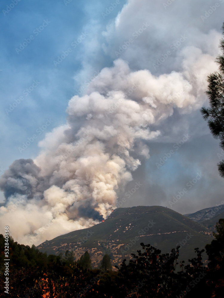 Smoke Rising From Wild Fire Near Yosemite National Park