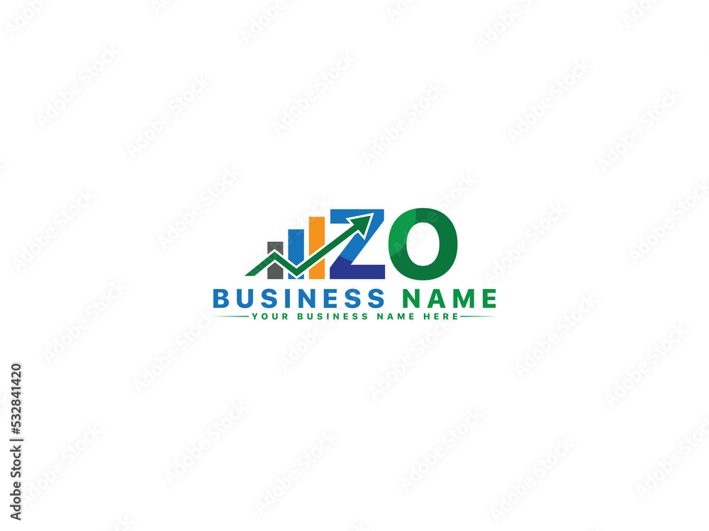 Commercial ZO z&o Logo Icon, Abstract Letter Zo z o Logo Image Vector art With Colorful Symbol Design For Finance Banking System - obrazy, fototapety, plakaty 