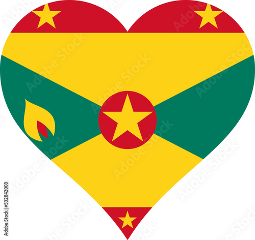 Free Download Grenada Heart Flag. Grenadian Love Shape Country Nation National Flag. Grenada Banner Icon Sign Symbol. Transparent PNG Flattened JPEG JPG.  - GFXLoad