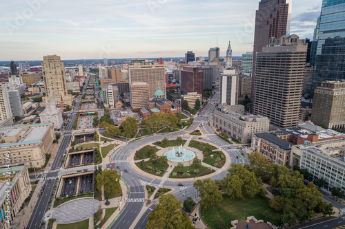 Logan Square and Philadelphia Skyline, Downtown. Pennsylvania, USA.