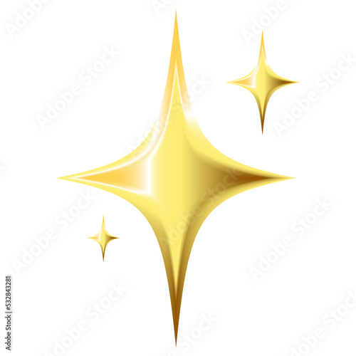 3d golden star vector isolated on white background