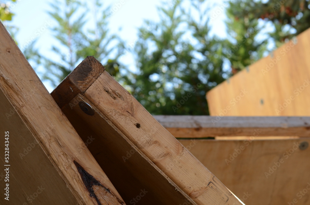 wooden sukkah boards outside for building the sukkah for Jewish tabernacles holiday sukkot wooden sukkah boards outside for building the sukkah for Jewish tabernacles holiday sukkot