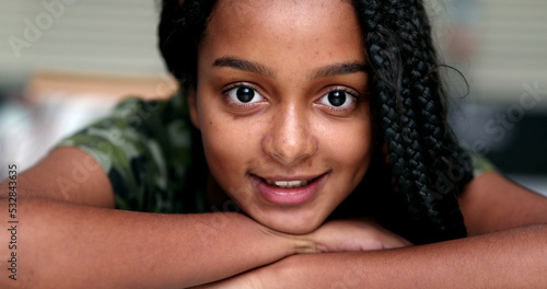 Obraz na plátne African descent teen girl portrait close-up face