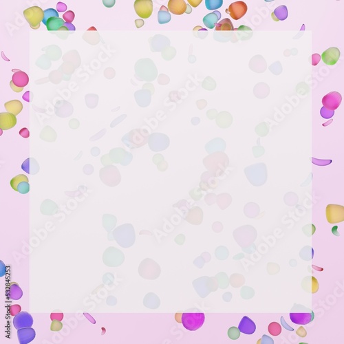 Colorful gummy candy falling (3D rendering)