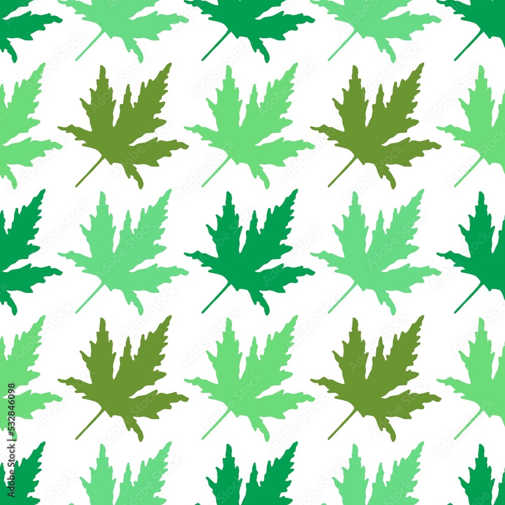 Obraz premium Autumn cartoon doodle seamless maple leaves pattern for wrapping paper and clothes print and kids