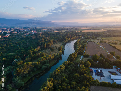 Sunset view of Rowing Venue in city of Plovdiv, Bulgaria