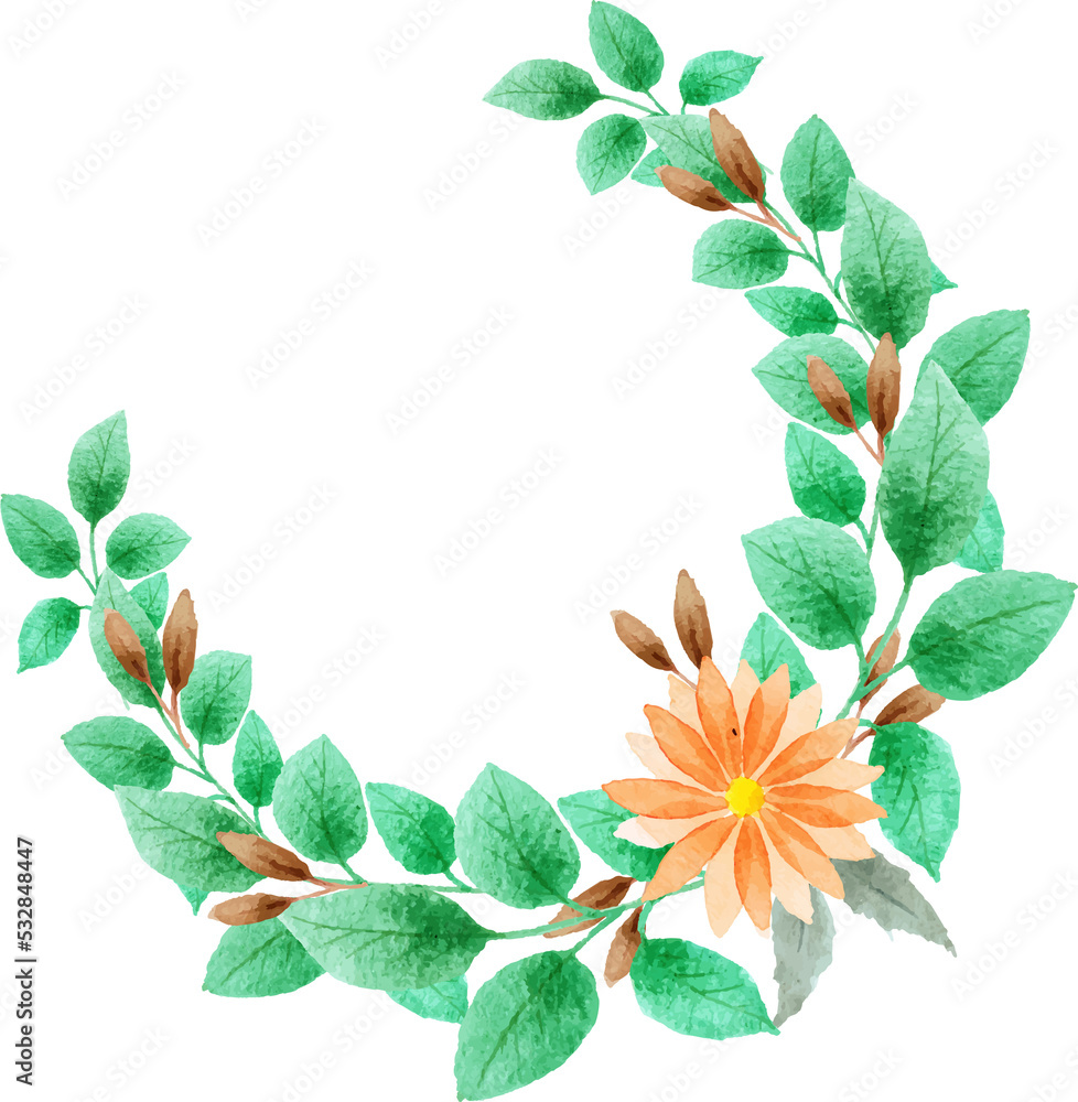 Naklejka premium frame of flowers and leaves