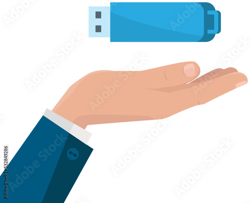 Usb flash drive storage device that uses flash memory as medium and is connected to computer or other reader via USB interface. Modern technologies for data and information storage, database