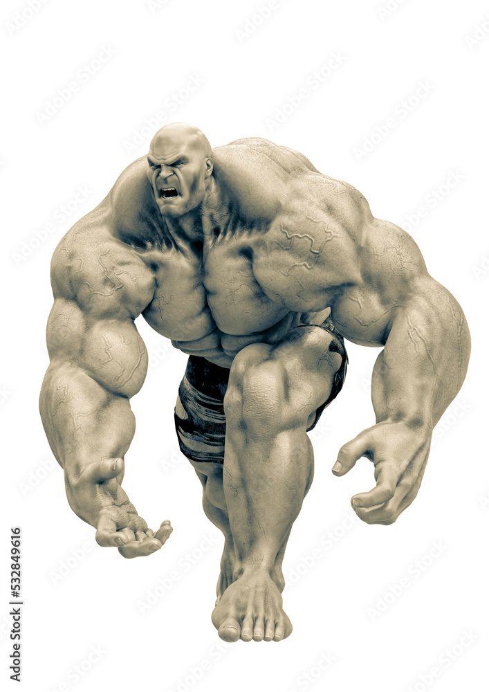 super muscleman will smash your face in a white background super muscleman will smash your face in a white background