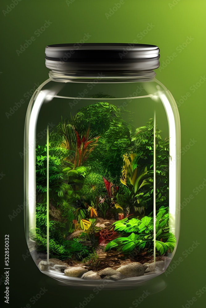 A jungle inside a glass jar A jungle inside a glass jar