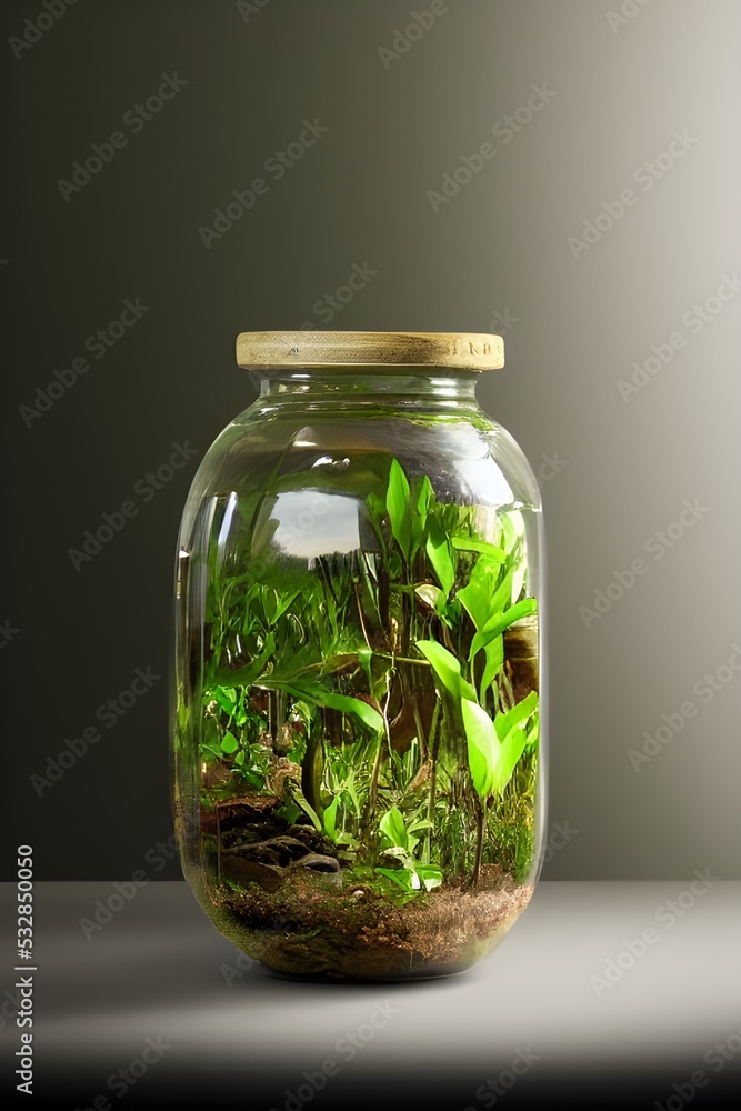 A jungle inside a glass jar A jungle inside a glass jar