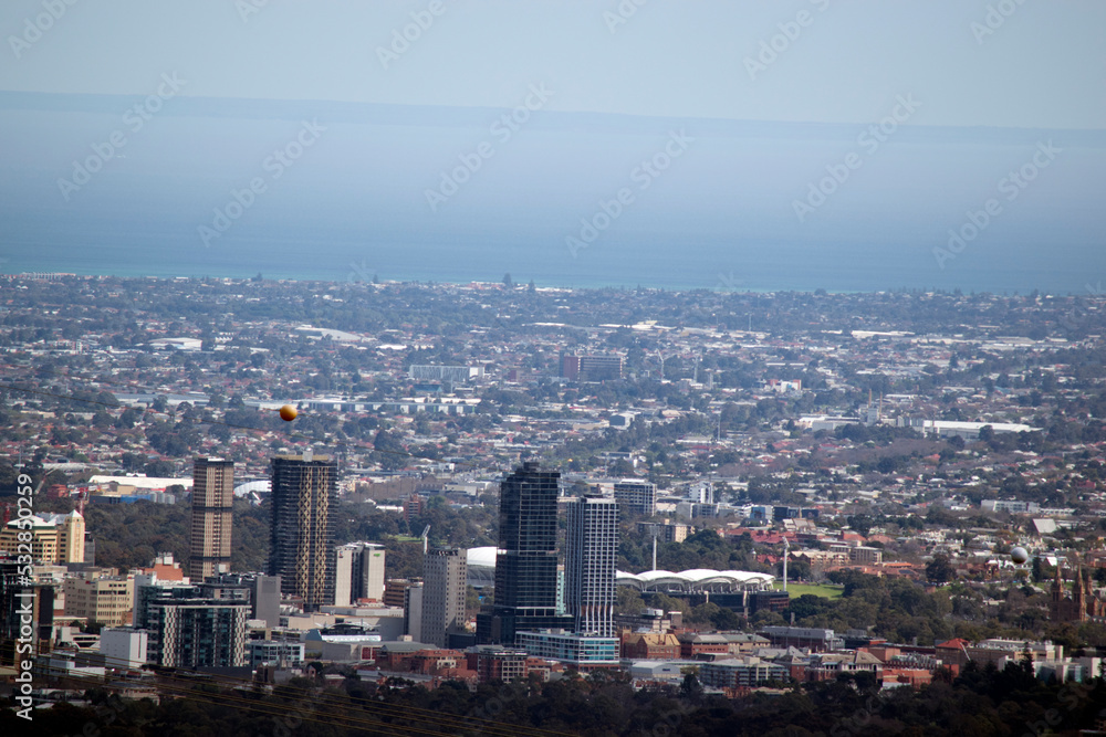 this is a view of Adelaide looking from the hills