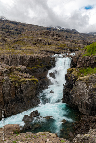 The waterfall Nykurhylsfoss (also known as Sveinsstekksfoss) in south-east Iceland
