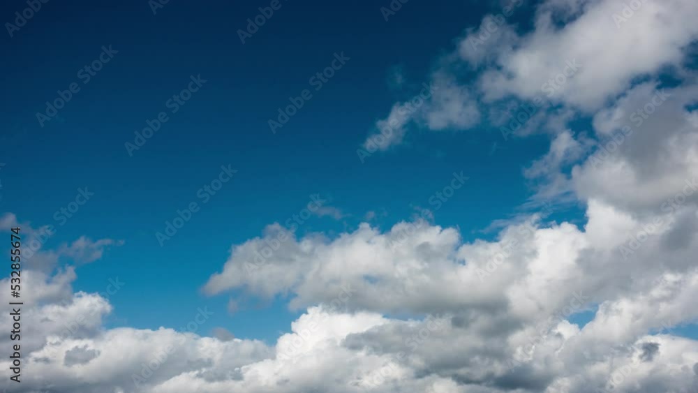 Timelapse of Puffy Clouds Moving in the Blue Sky Cloud Space Timelapse of Puffy Clouds Moving in the Blue Sky Cloud Space