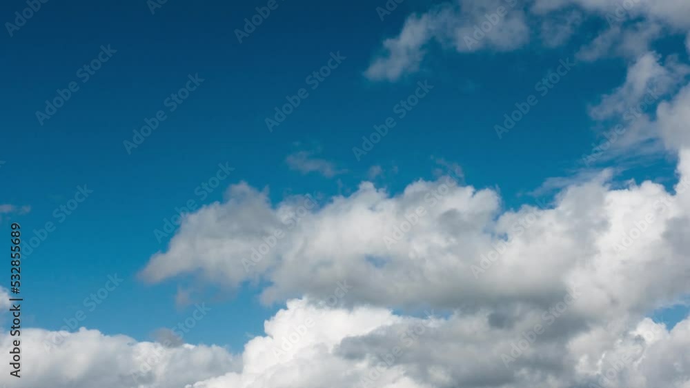 Timelapse of Puffy Clouds Moving in the Blue Sky Cloud Space Timelapse of Puffy Clouds Moving in the Blue Sky Cloud Space
