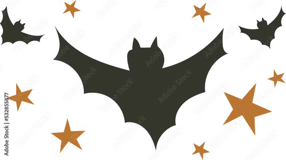 Black Halloween Bat Illustration
