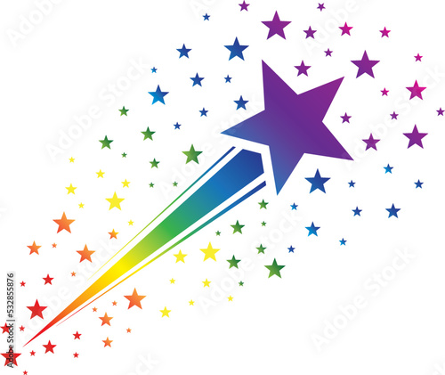 Rainbow Colorful Shooting Star