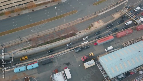 Aerial view Holland Tunnel Entrance 4k photo