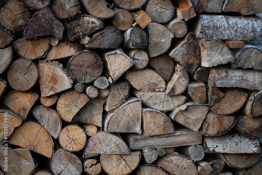 Cutted wood ready for fire close up background modern high quality print Cutted wood ready for fire close up background modern high quality print