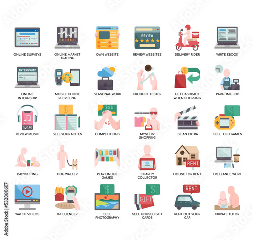 Set of Earn more money thin line icons for any web and app project.