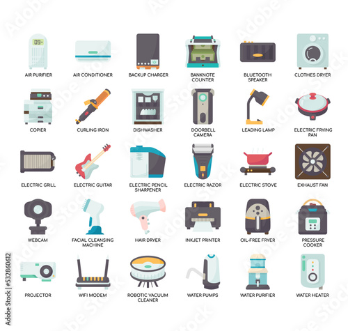 Set of Electronic Devices thin line icons for any web and app project.