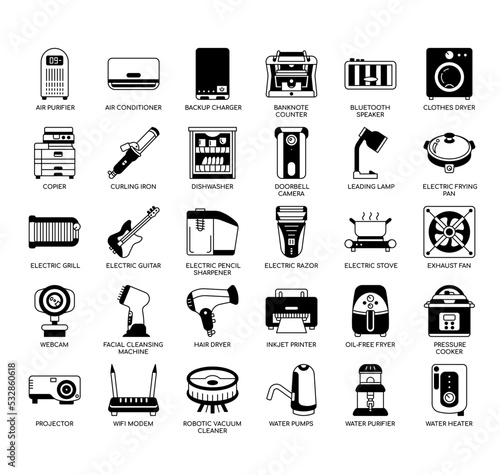 Set of Electronic Devices thin line icons for any web and app project.