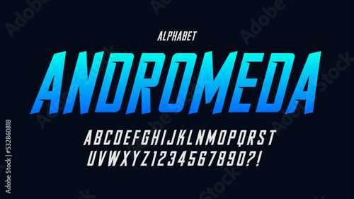 Original alphabet design, speed moving, epic characters set.