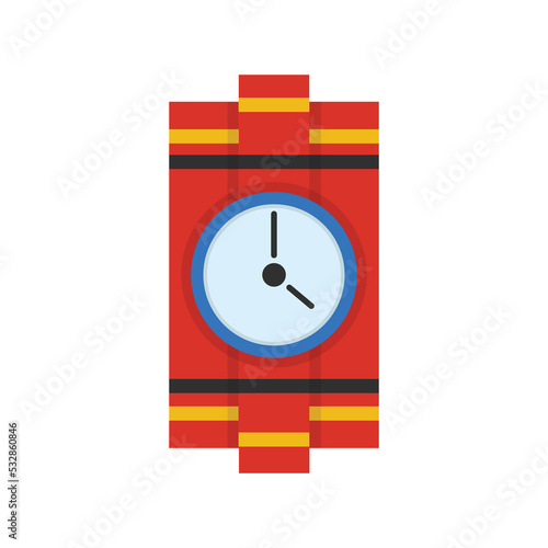 Vector graphic of time bomb. Red dynamite bomb illustration with flat design style. Suitable for content design assets