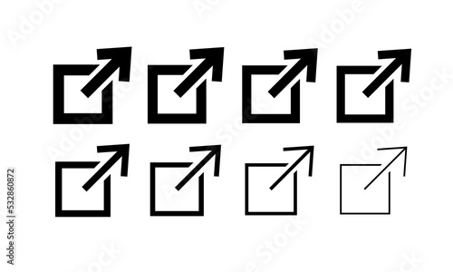 External link icon set. link icon vector. hyperlink symbol on white background.