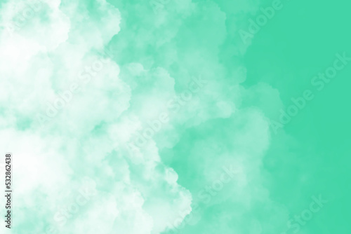 White Cloud on Green Background 